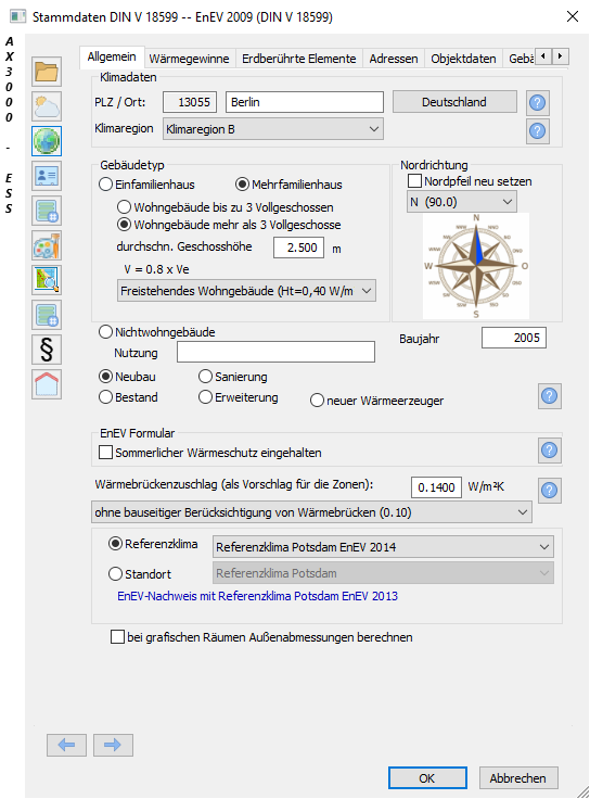 Stammdaten DIN V 18599