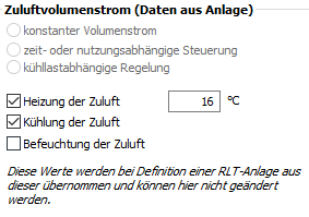 Zuluftvolumenstrom